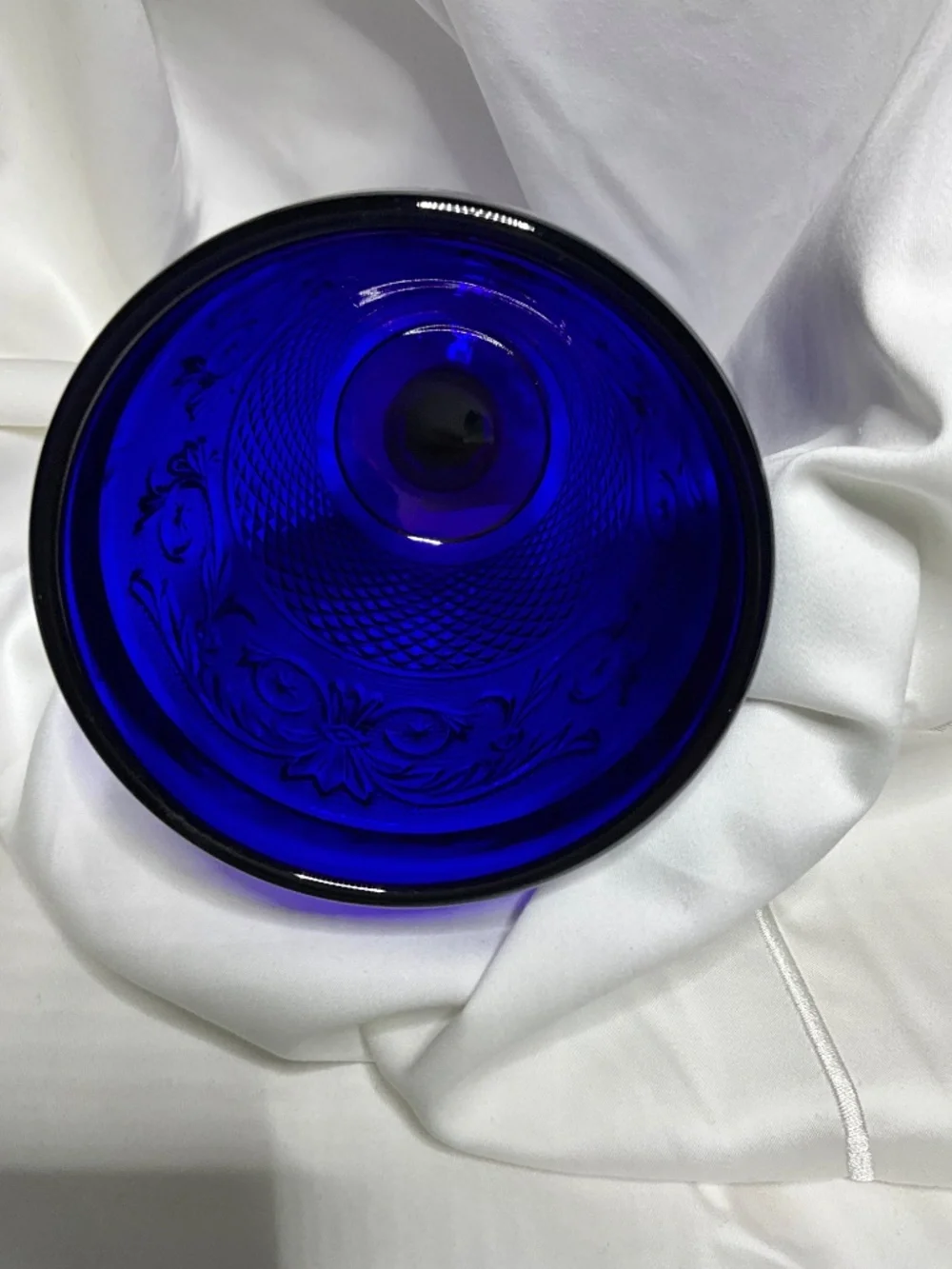 Vintage Imperial‎ Glass Cape Cod Cobalt Blue Water Goblets - Set of 4